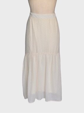 Emberley Swiss Dot Tiered Midi Skirt